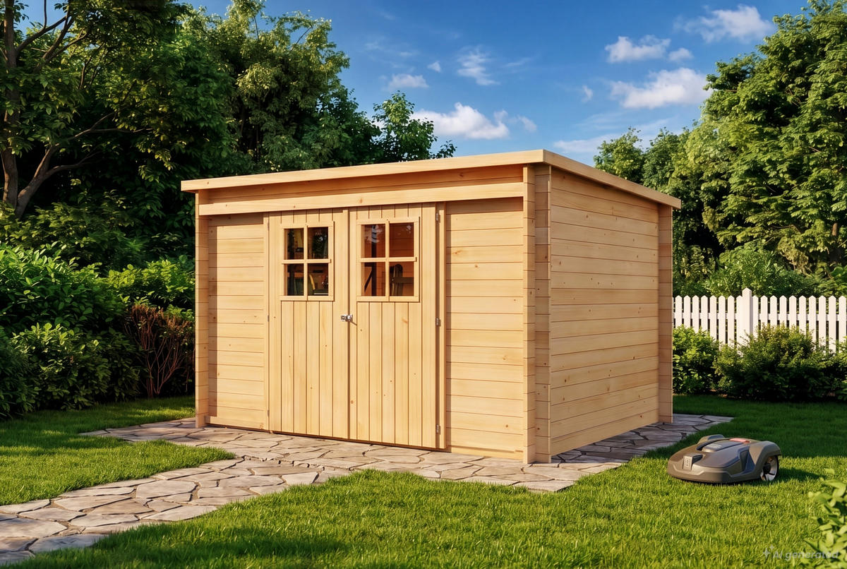 GERÄTEHAUS Holz Vera - Naturfarben, Holz (325/187/235cm) - Alpholz