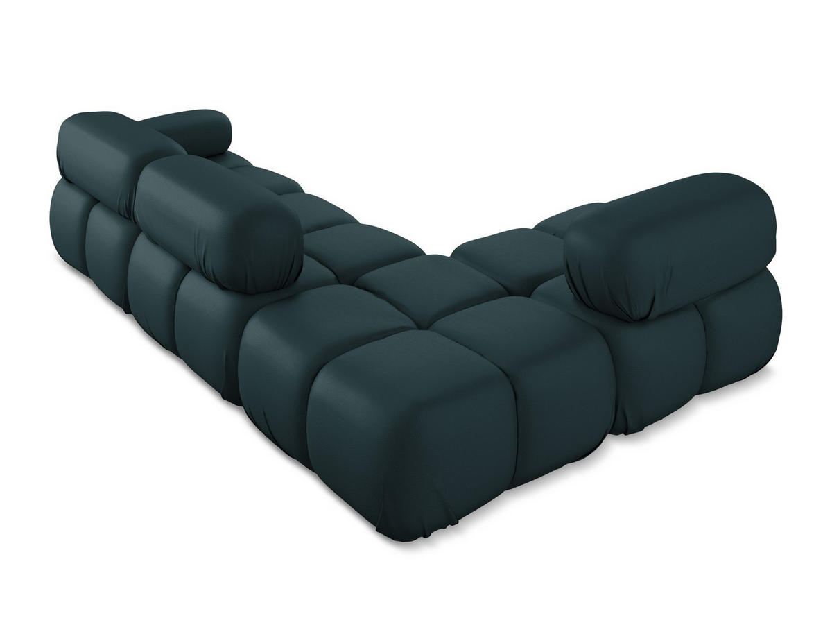 ECKSOFA Links Kunstleder Blau - Blau/Petrol, Leder/Kunststoff (190/285cm) - Makamii