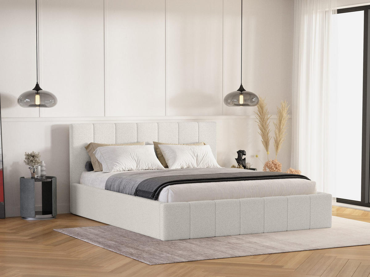 POLSTERBETT Malfo Slim 120x200 cm, Weiß - Weiß, Textil (120/200cm) - Fedve