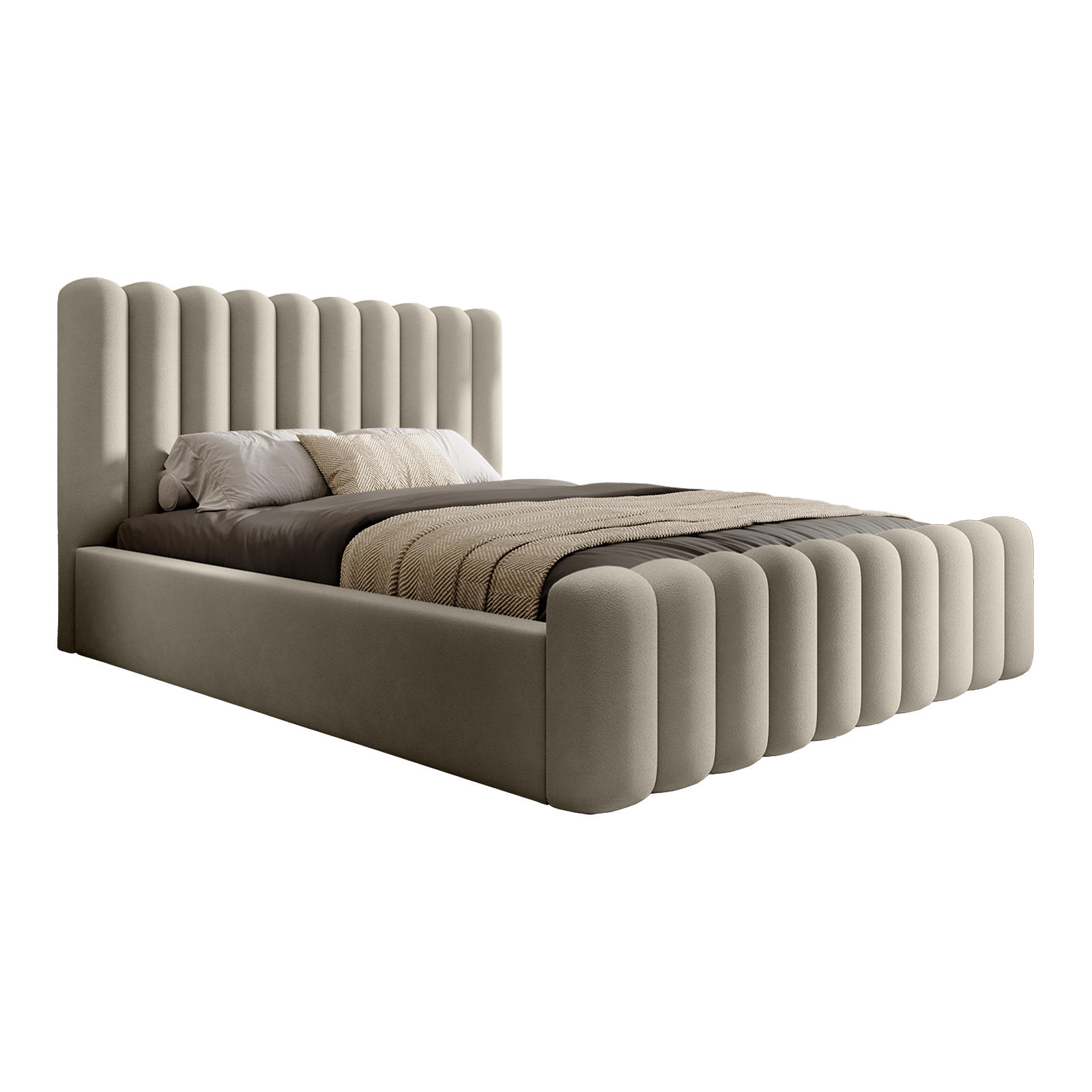 POLSTERBETT ALORIS 140x200 cm, Creme - Creme, Textil (200/140cm) - Fedve