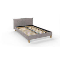 POLSTERBETT Arles 140/200 cm Boucle-Stoff - Hellbraun/Grau, Holz/Textil (140/200cm) - S-Style Möbel