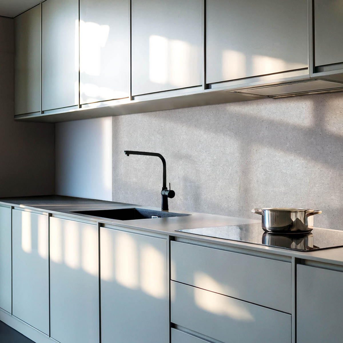 WANDPANEEL 4x 50x50 cm selbstklebend Cemento - Grau, Kunststoff (50/1.6/50cm) - Wallfluent