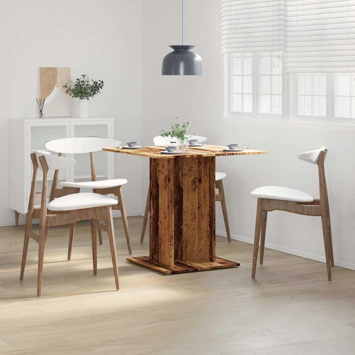 ESSTISCH Altholz-Optik 80/80/75 Cm Holzwerkstoff - Dunkelbraun, Holzwerkstoff (80/80/75cm) - vidaXL