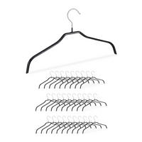 SÚPRAVA vešiakov - čierna, kov/plast (1cm) - Relaxdays