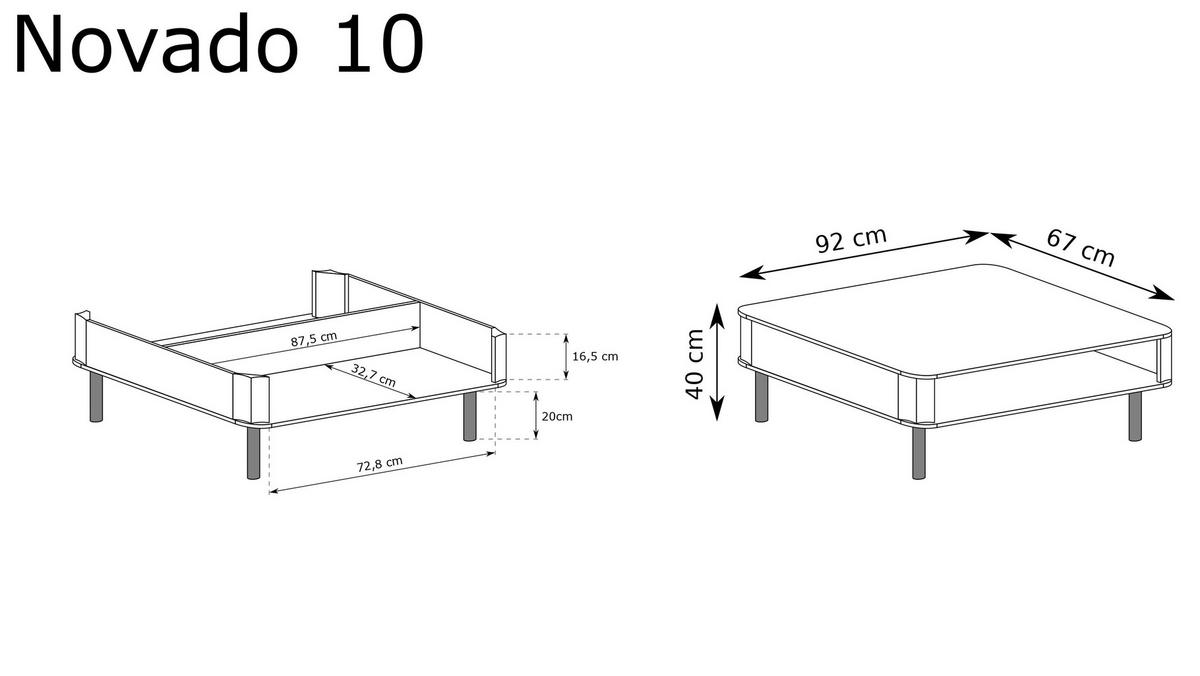 COUCHTISCH NOVADO-10 Alpinweiß - Weiß, Holzwerkstoff (67/92/40cm)
