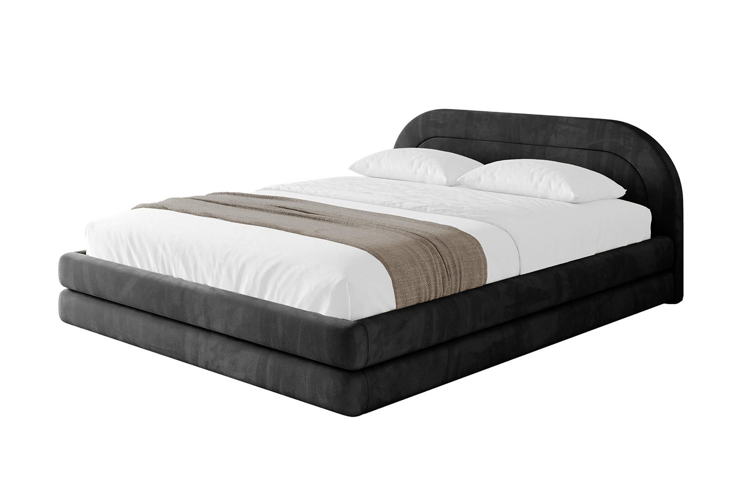 POLSTERBETT mit Bettkasten und Lattenrost, Bett mit Matratze H3/H4 - LERIS-v1 120x200 Schwarz - Schwarz, Holzwerkstoff/Textil (120/200cm) - ALTDECOR