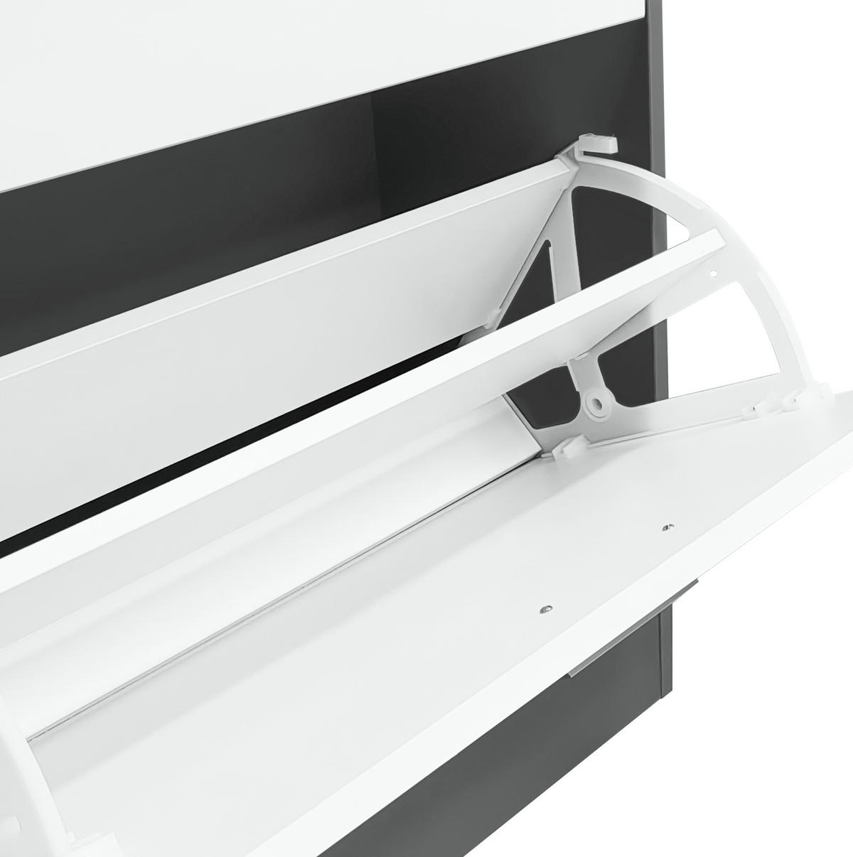 SCHUHSCHRANK aus Spanplatte 80x25x96,5cm in Grau mit verstellbaren Einlegeböden - Grau, Holzwerkstoff (80/96.5/25cm) - Modfu