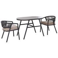 BISTRO-SET Grau 2er-Set Muros - Beige/Grau, Metall - Beliani