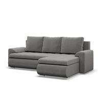 ECKSOFA RECHTS MIT SCHLAFFUNKTION FORESTA, Hellgrau - Hellgrau, Textil (230/159cm) - Mebligo