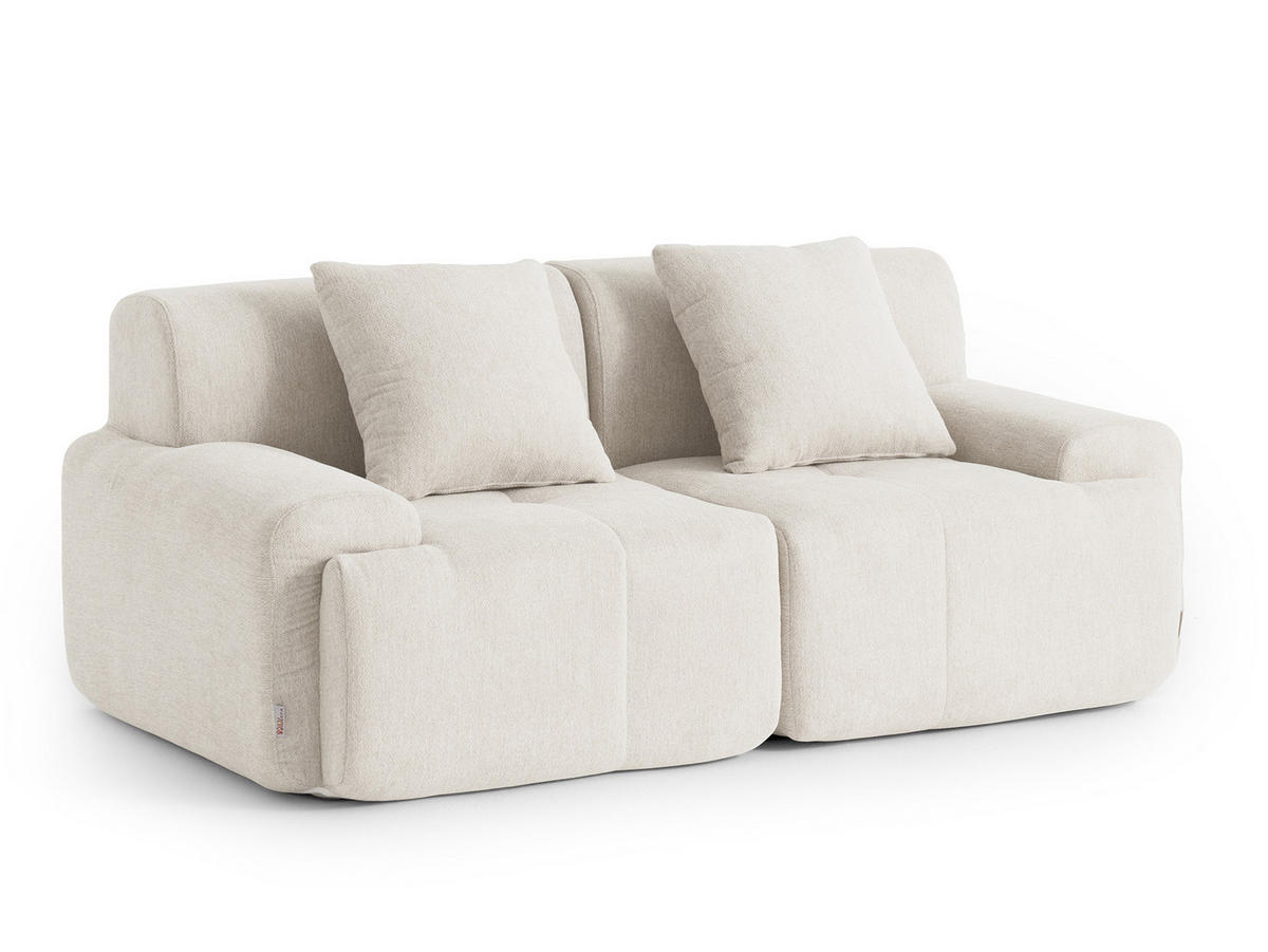 2-SITZER-SOFA Chenille Elfenbeinweiß - Creme, Textil (180/73/95cm) - MILYsofa