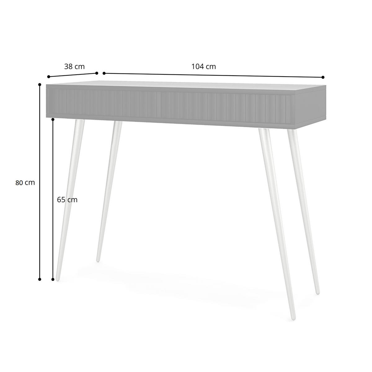 KONSOLE Bello Weiß mit goldenen Metallfüßen 104 cm - Goldfarben/Weiß, Holzwerkstoff/Metall (38/104/80cm) - Selsey