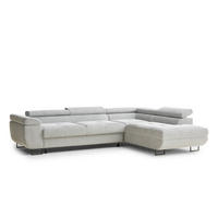 ECKSOFA Concord Grau Chenille-Stoff - Rechts Seite - Schwarz/Grau, Holz/Holzwerkstoff (277/203cm) - Maison de Reve
