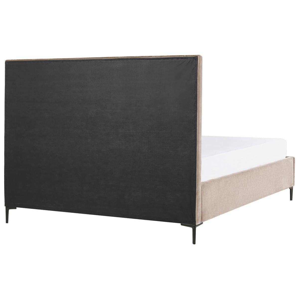 BETT mit Stauraum 180/200 cm Taupe Sezanne - Taupe/Schwarz, Textil (180/200cm) - Beliani