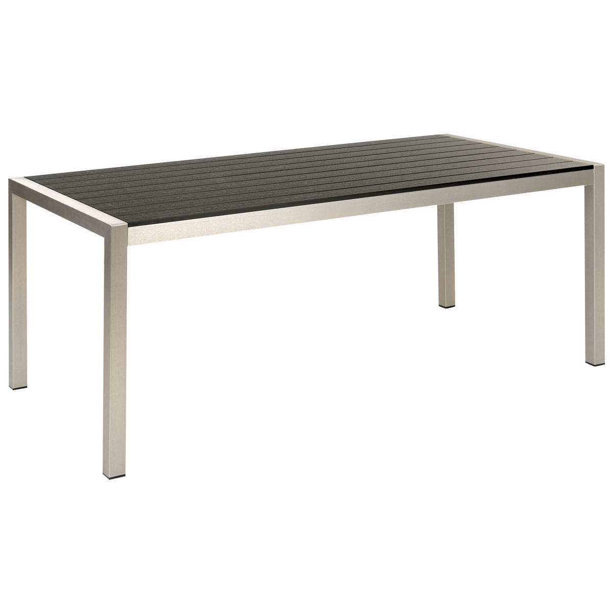 GARTENTISCH Aluminium schwarz 180/90 cm Vernio - Schwarz, Holz (180/90/76cm) - Beliani