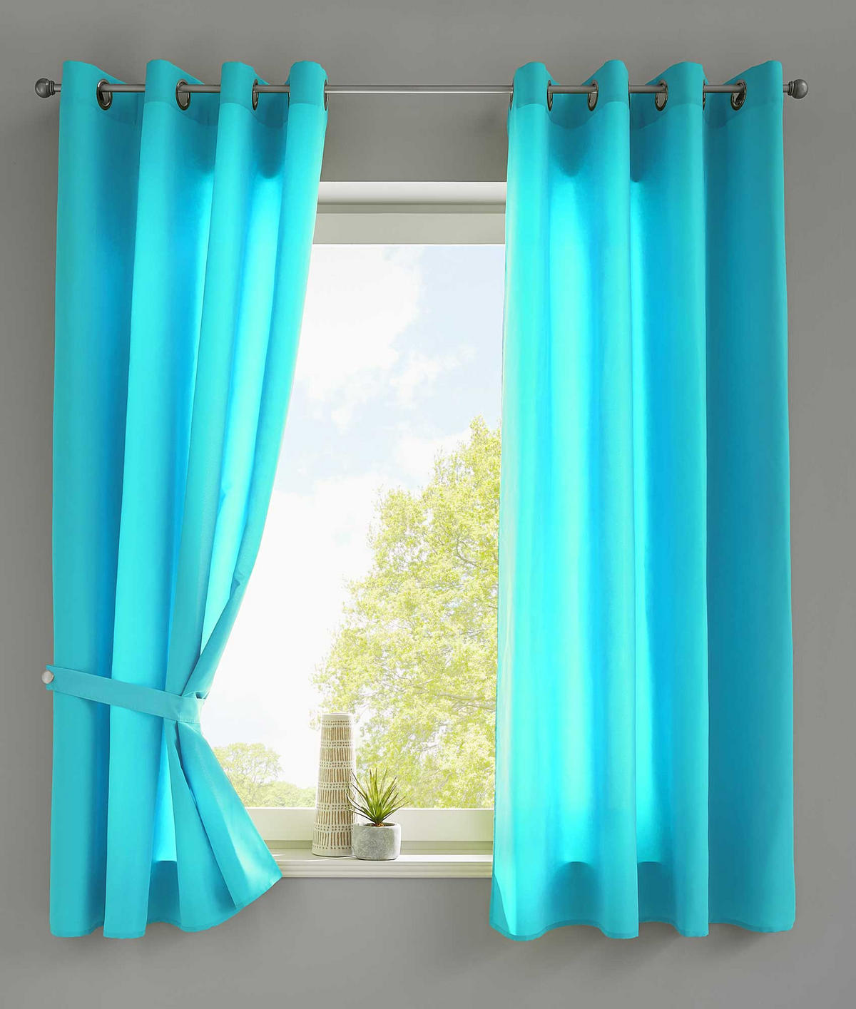 VORHANG 2ER SET BERLIN HxB 175x140cm Türkis - Türkis, Textil (140/175/175cm) - Gardinenbox