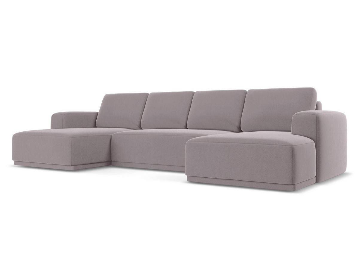 WOHNLANDSCHAFT Samt Stoff Violett - Lila/Flieder, Kunststoff/Textil (333/91/160cm) - Makamii