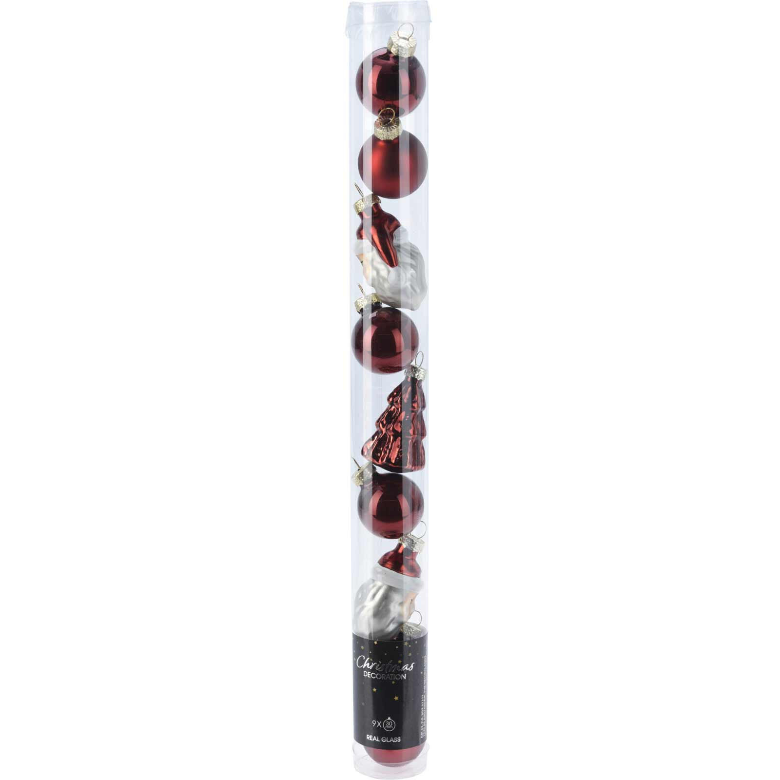 WEIHNACHTSKUGELN Verschiedene Formen 9er-Set - Rot, Glas (3/34/3cm) - Home Styling Collection