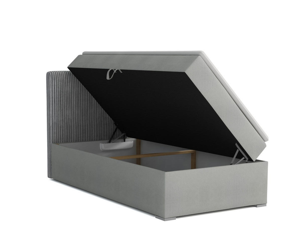 BOXBETT DON 100/200 Schwarz H4 Öffnung links - Schwarz, Holz/Holzwerkstoff (100/200cm) - Deine Möbel 24