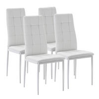 STUHL 4er-Set Chelsea Weiß - Weiß, Leder/Metall (51/97/42cm) - VS Venta-stock