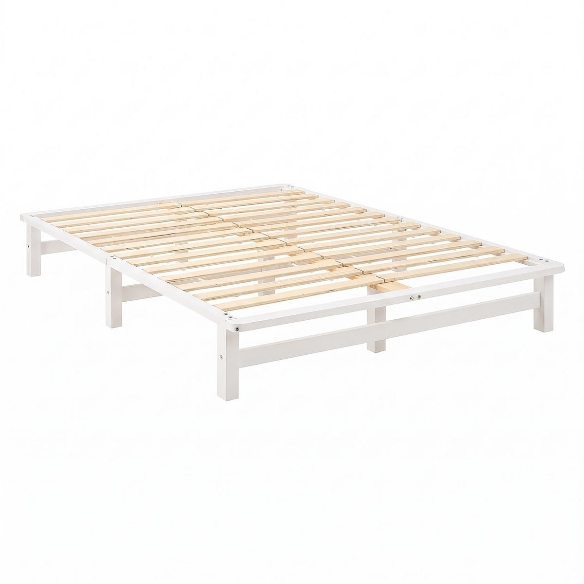 HOLZBETT mit Matratze 140/200 cm weiß - Weiß, Holz (140/200cm) - Homestyle4u
