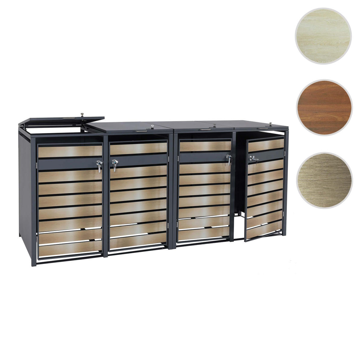 XL MÜLLTONNENVERKLEIDUNG 4ER/8ER Gold - Goldfarben, Metall (284/117/98cm) - MCW