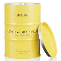 DUFTKERZE im Glas Lemon Grapefruit 600g langanhaltend bis 130 Stunden - Gelb, Glas (12cm)
