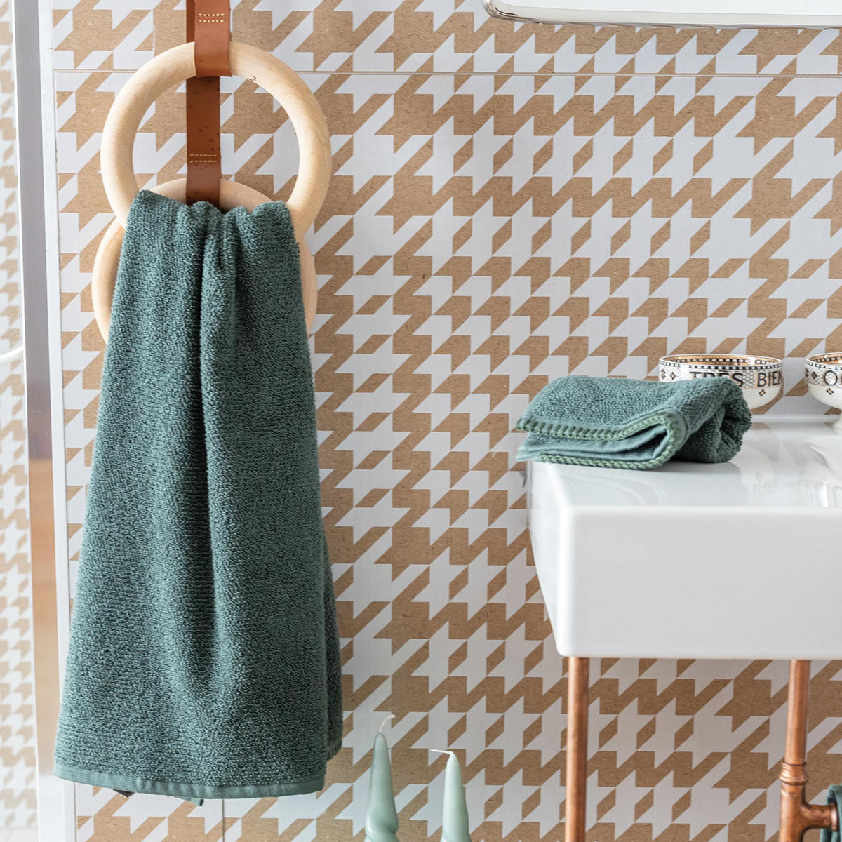 HANDTUCH Bora farn 50 x 100 cm - Grün, Textil (50/100cm) - Vivaraise