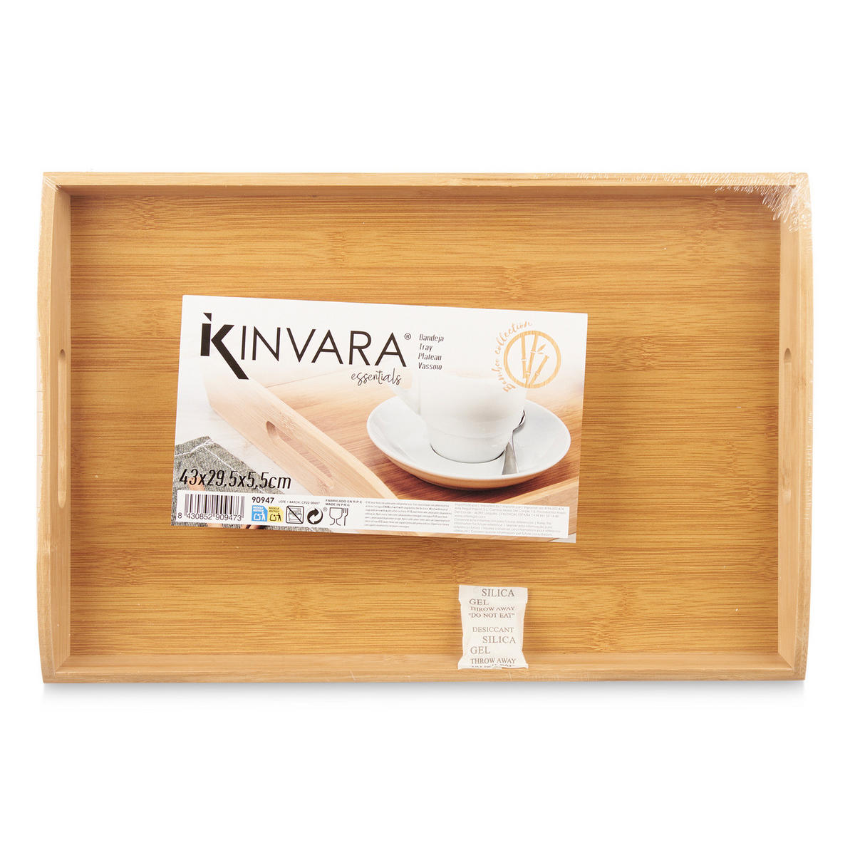 FRÜHSTÜCKSTABLETT mit Griffen Orva Beige 44/29/5,5 cm - Beige, Naturmaterialen (29/5.5/44cm) - Kinvara