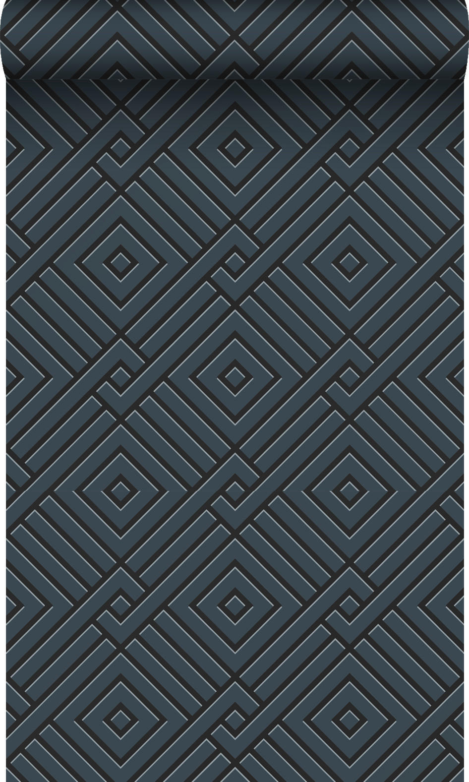 TAPETE 3D grafisches Motiv 50 x 900 cm - Blau, Papier (50/900cm) - Origin Wallcoverings