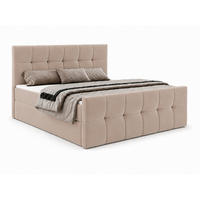 BOXBETT AUREN FRONT 160x200 cm Komplett-Set mit Bonell-Matratze, Topper und Bettkasten, Samt Altrosa - Altrosa, Textil (160/200cm) - Luxkor24