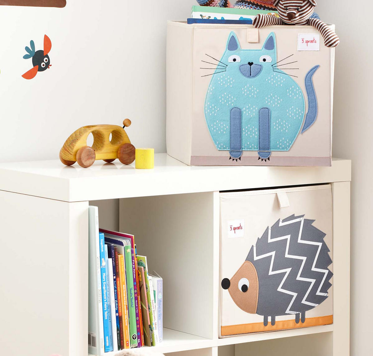 AUFBEWAHRUNGSBOX Katze 33x33x33cm - Naturfarben, Textil (33/33cm) - 3Sprouts
