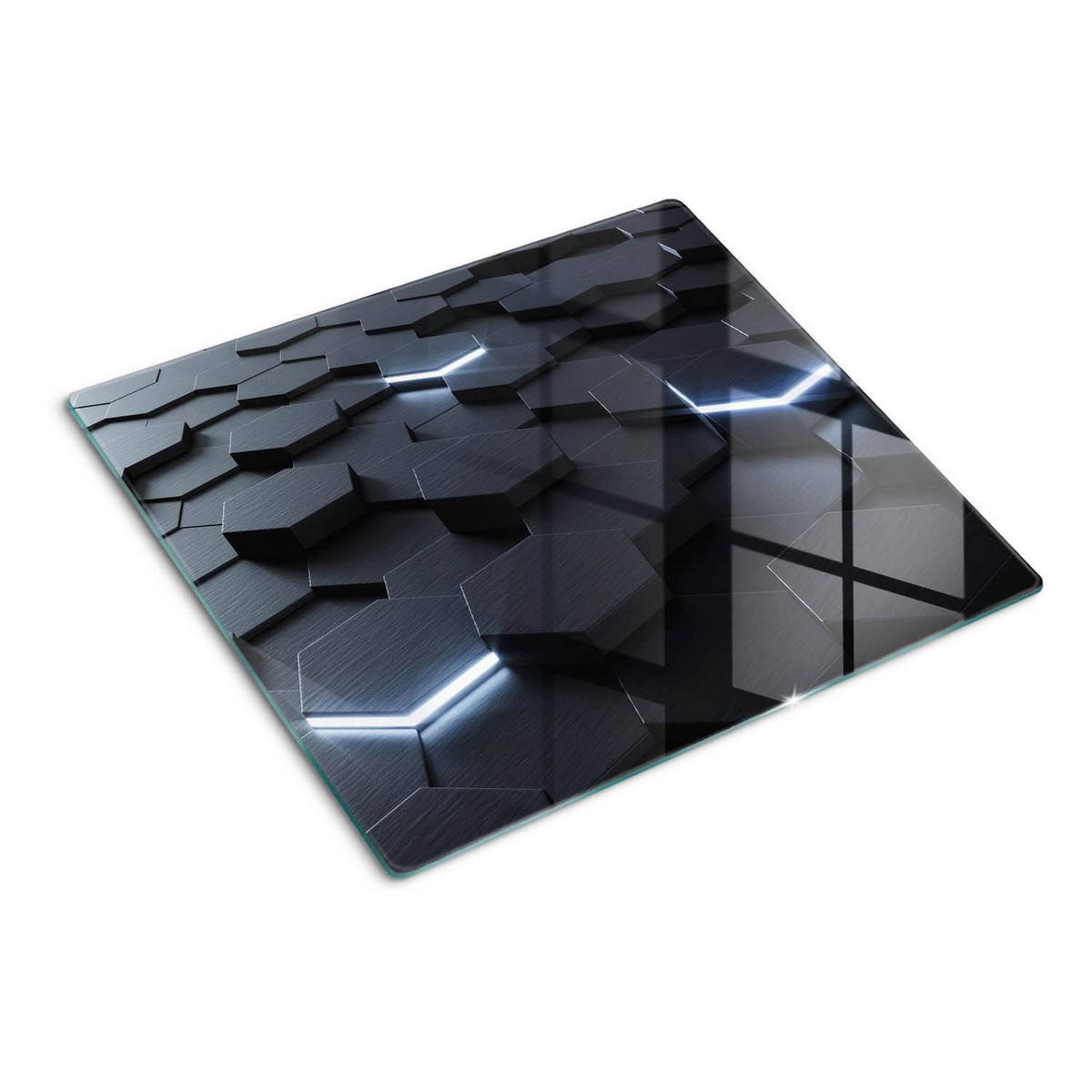 GLASPLATTE 60x52 cm Abstraktion - Schwarz, Glas (60/0.4/52cm) - TULUP