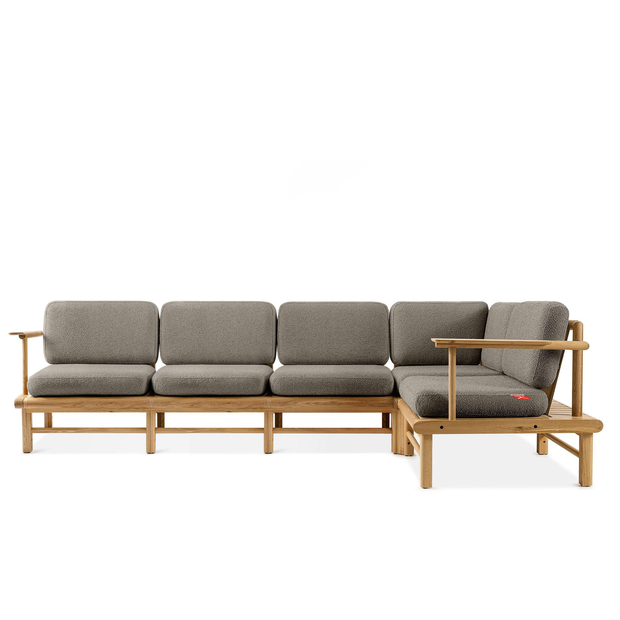 LOUNGESOFA ATREDA rechts - Grau, Holz/Textil (300/80/160cm) - KONSIMO®