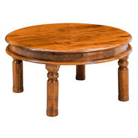 COUCHTISCH rund 90x90x45 Akazie honig lackiert OXFORD #0330 - Braun, Holz (90/90/45cm) - Massivmoebel24