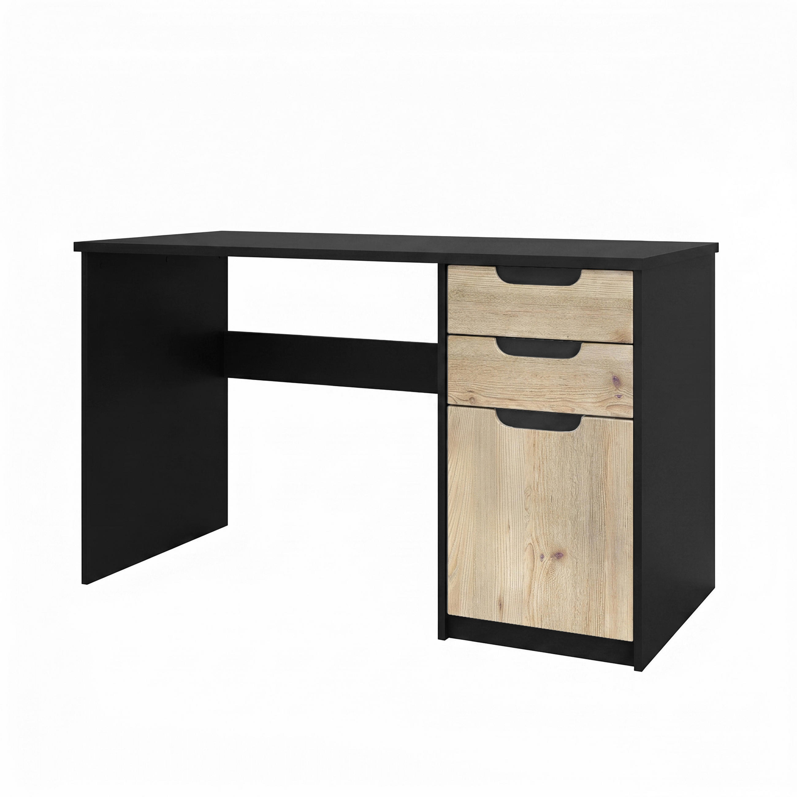 SCHREIBTISCH Logan Fronten in Eiche Nordic - Silbereichenfarben, Holzwerkstoff (60/129/76cm) - Vladon