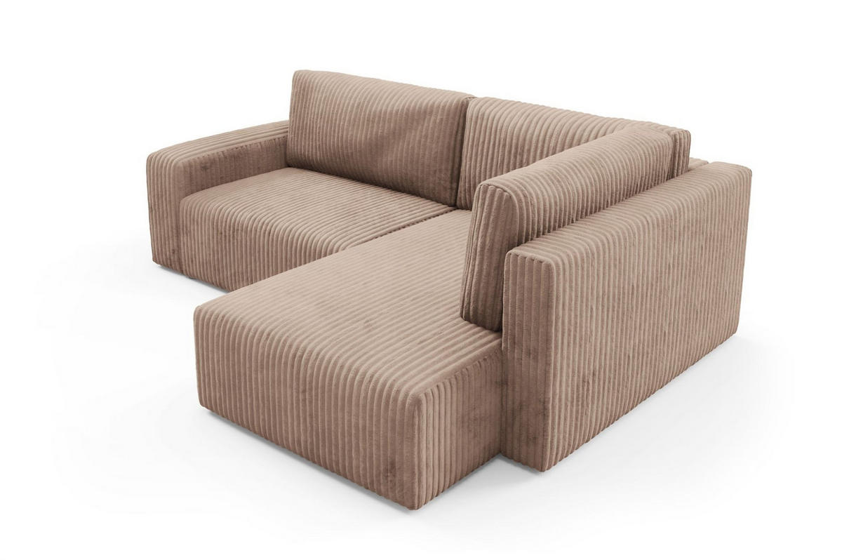 ECKSOFA Natalia Xl - Beige, Holzwerkstoff/Textil (245/182cm) - Fun Möbel