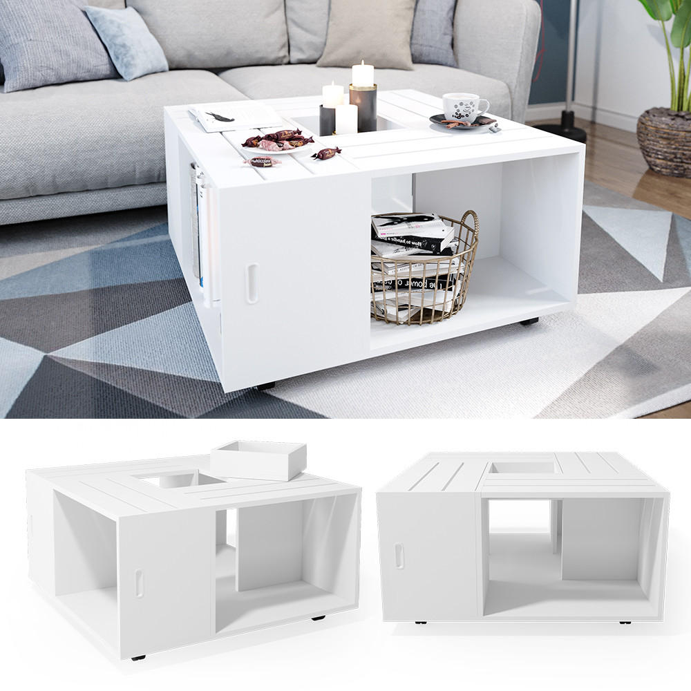 COUCHTISCH Anton Weiß 80 x 80 cm - Weiß, Holzwerkstoff (80/80/43cm) - Vicco