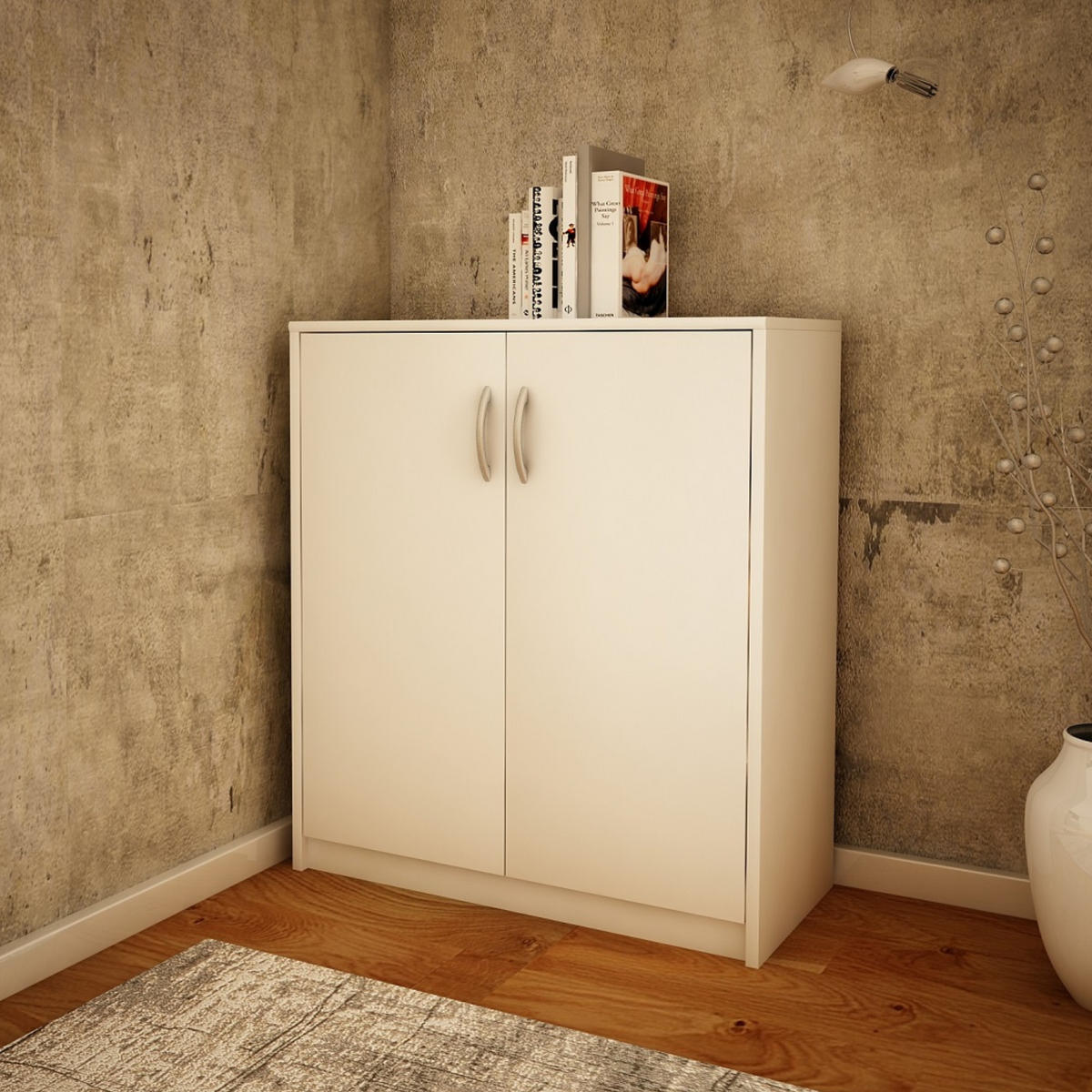 KOMMODE 74cm breit in Weiß - Weiß, Holzwerkstoff (74/85/35cm) - Home Collective