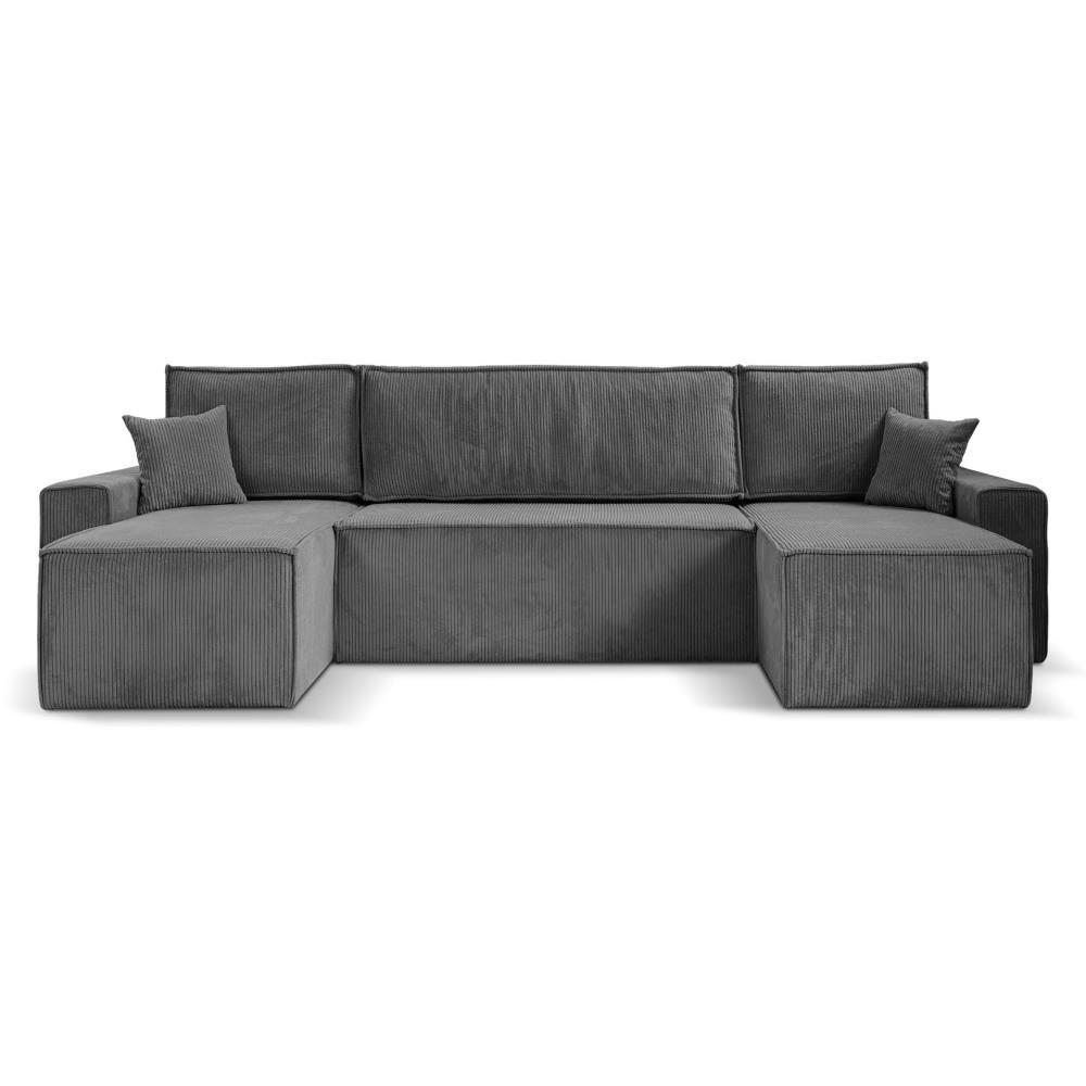 WOHNLANDSCHAFT Hektor U mit Schlaffunktion grau - Grau, Textil (318/94/152cm) - Beautysofa