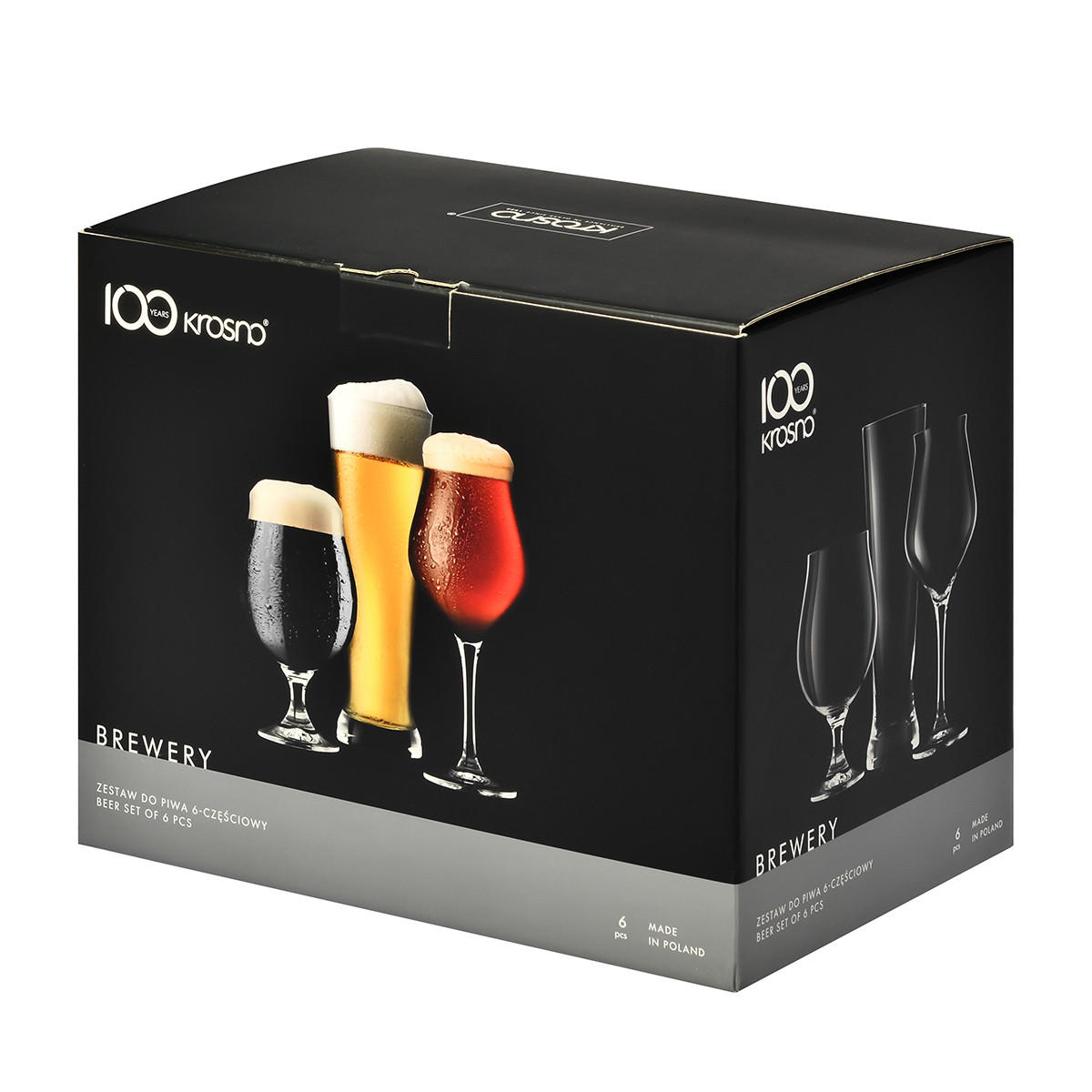 BIERGLÄSER SET Brewery, 6er-Set, 420 ml, 500 ml - Transparent, Glas (0.5L) - Krosno Glass