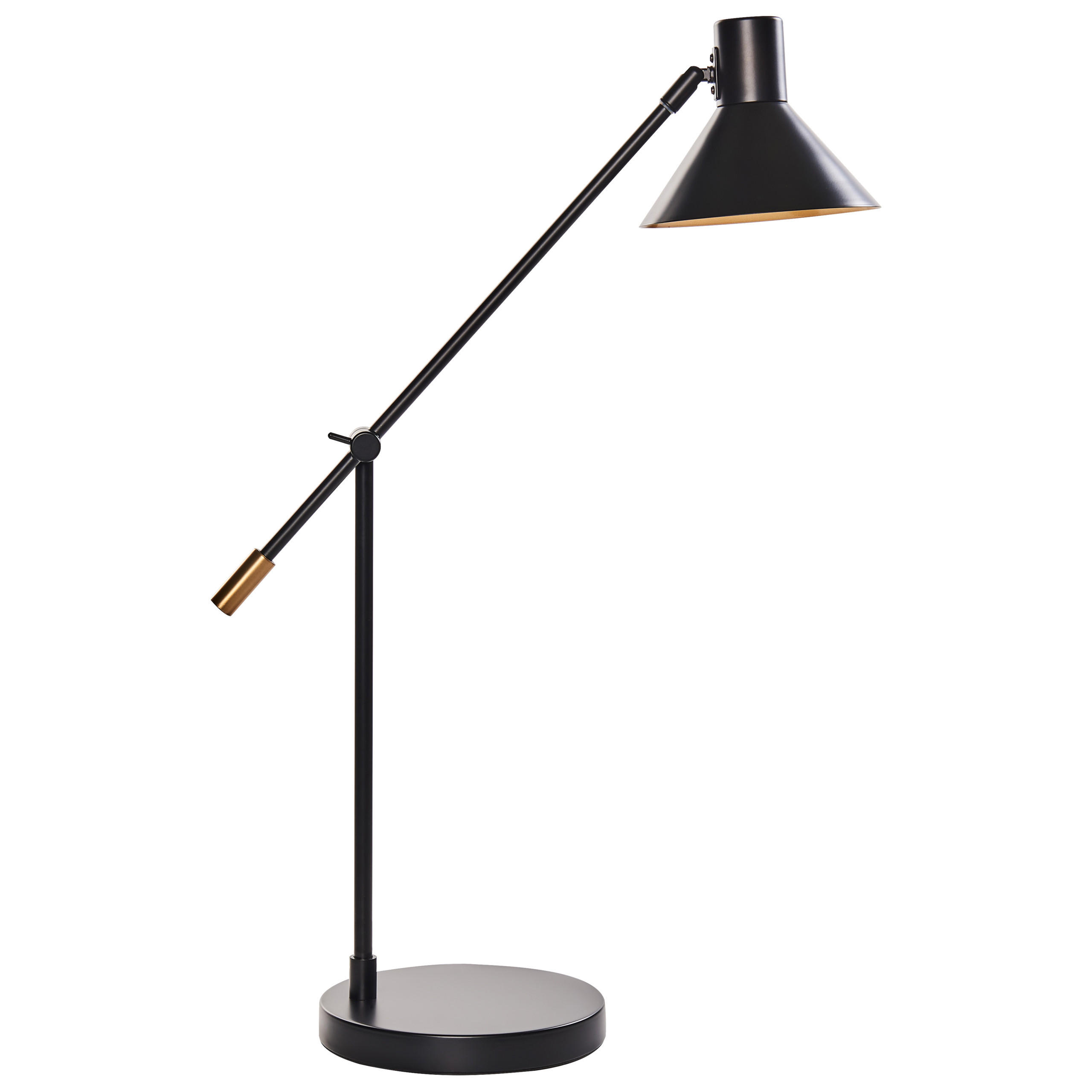 SCHREIBTISCHLAMPE Schwarz/Gold Pinkeen - Goldfarben/Schwarz, Metall (62/21/63cm) - Beliani