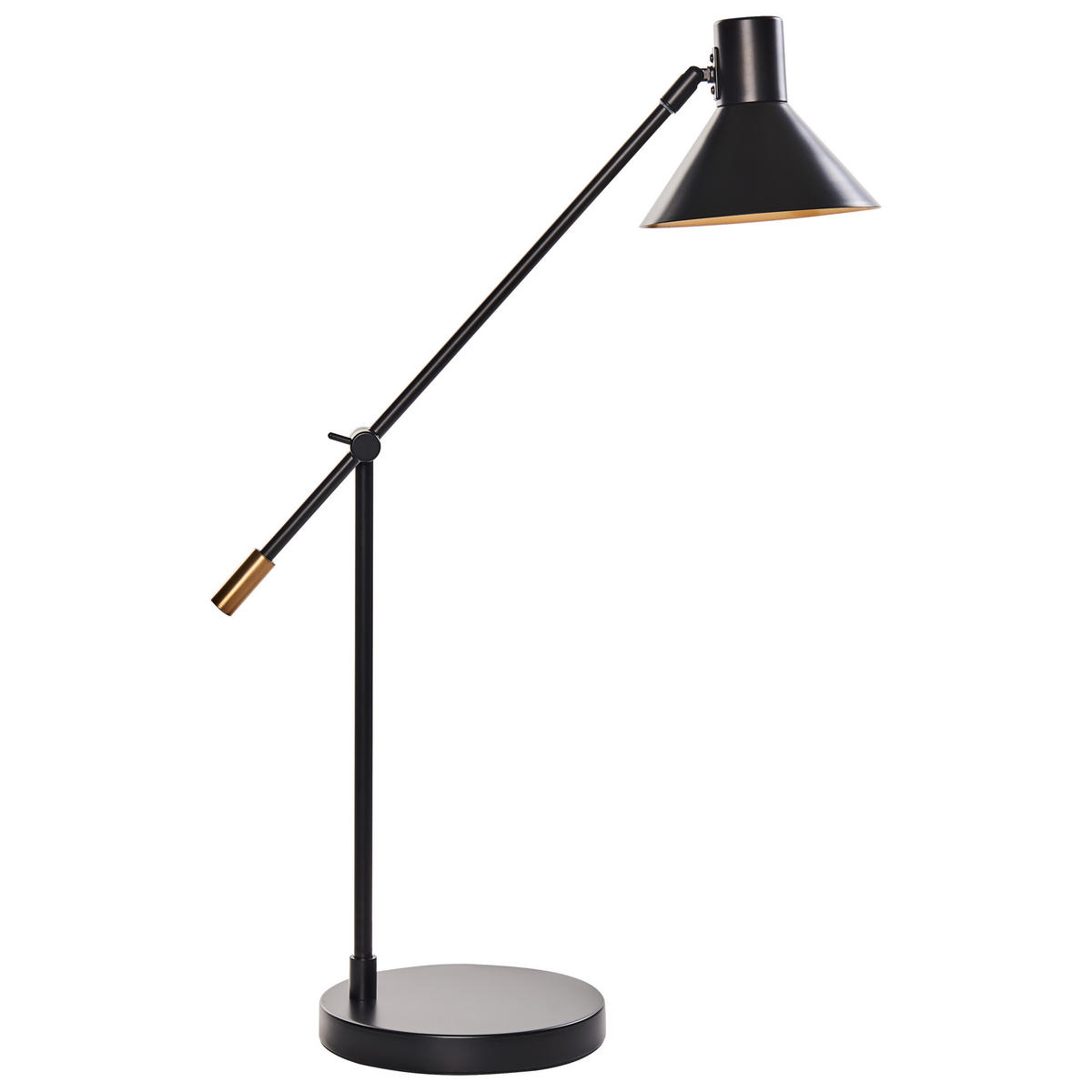 SCHREIBTISCHLAMPE Schwarz/Gold Pinkeen - Goldfarben/Schwarz, Metall (62/21/63cm) - Beliani