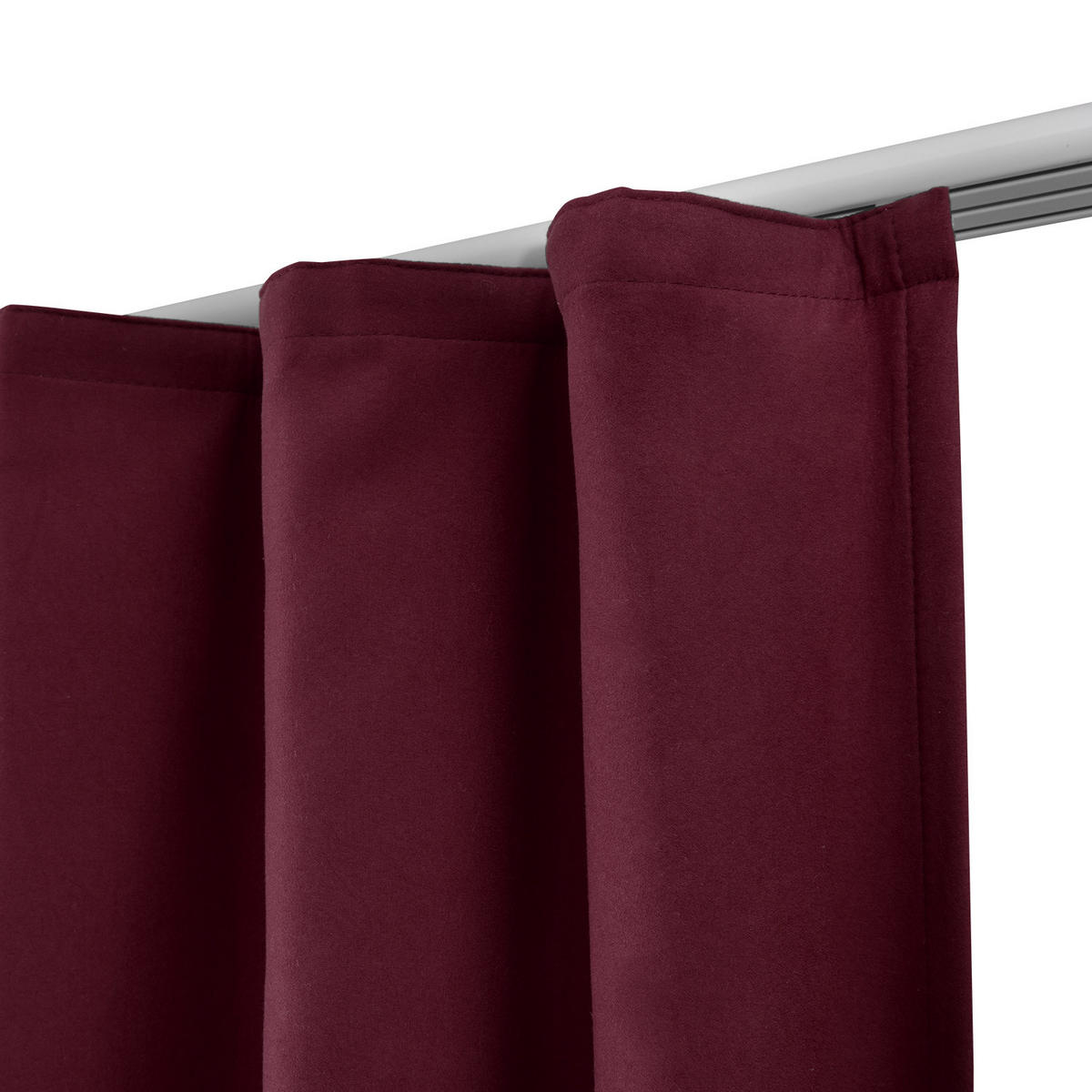 VORHANG Amelie TK mit Kräuselband 140x245cm Bordeaux (2tlg) - Bordeaux, Textil (140/245/1cm) - Beautissu 
