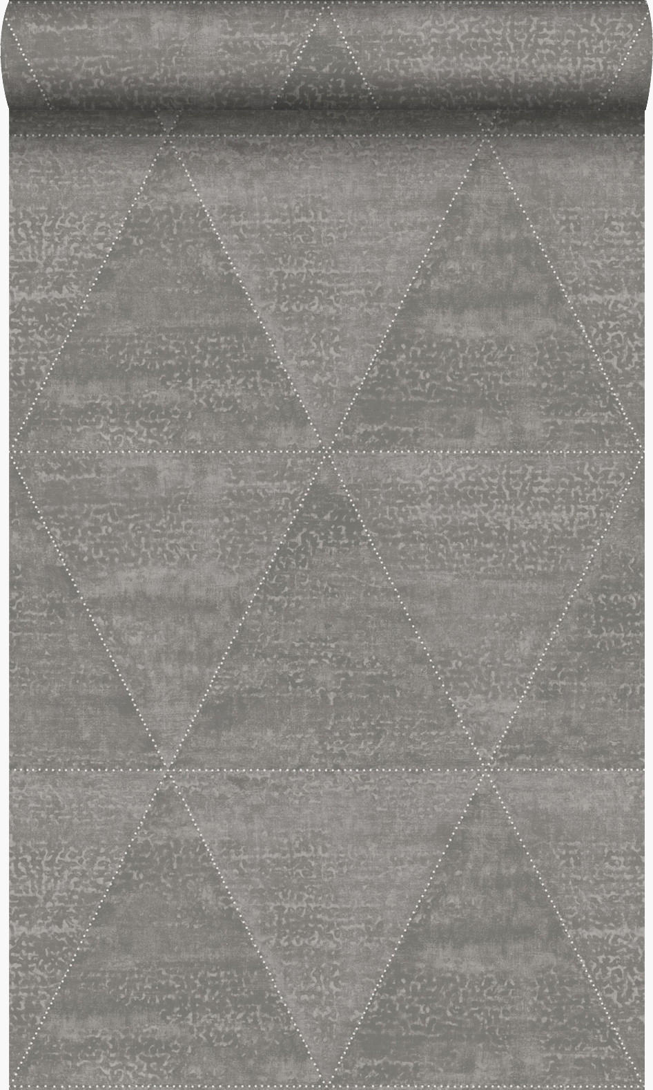 TAPETE verwitterte Metalldreiecke 53 cm x 10.05 m - Grau, Papier (53/1000cm) - Origin Wallcoverings