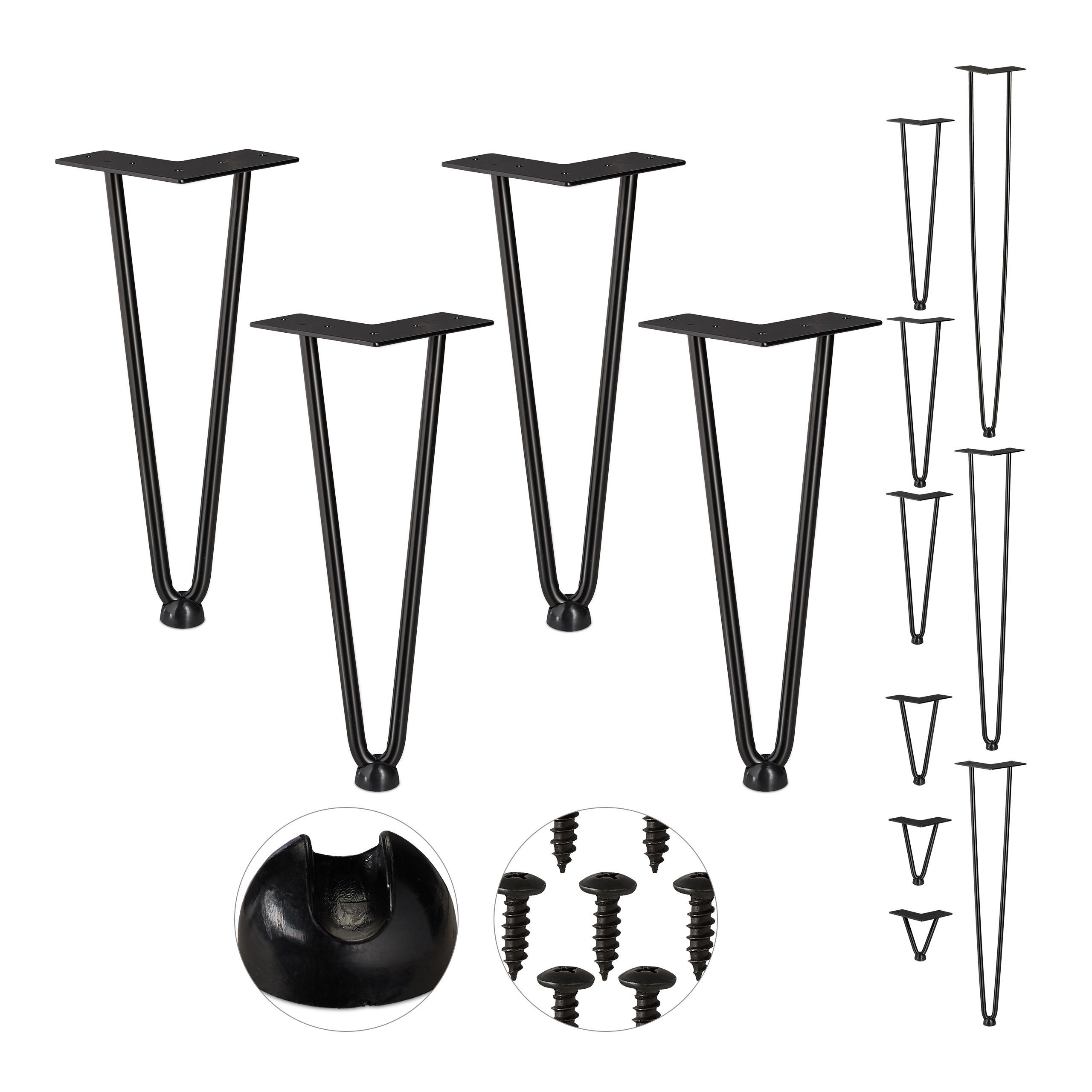4XHAIRPIN - Schwarz, Kunststoff/Metall (12/30/12cm) - Relaxdays