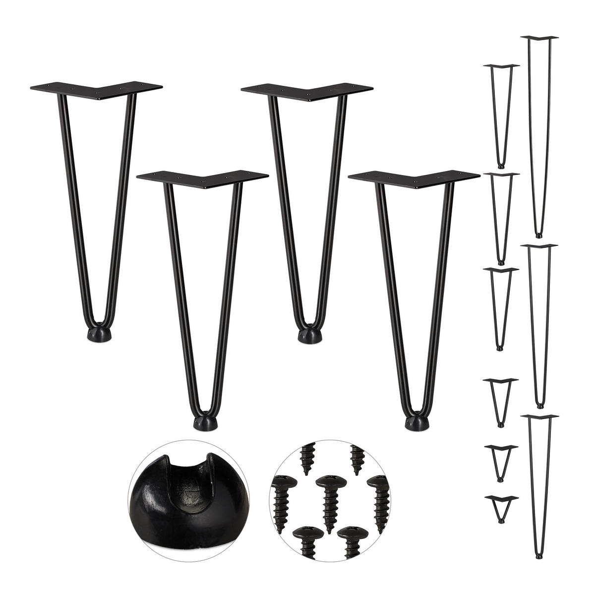4XHAIRPIN - Schwarz, Kunststoff/Metall (12/30/12cm) - Relaxdays
