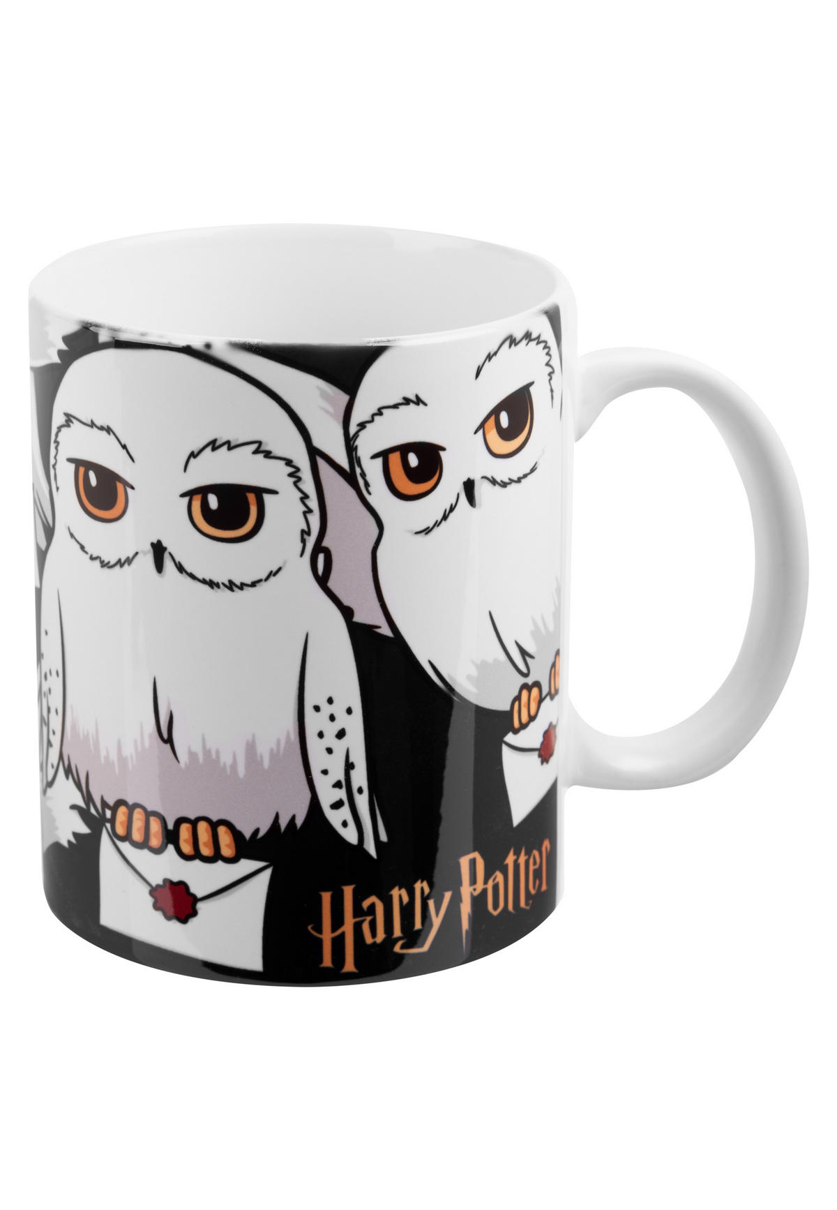 KAFFEEBECHER Harry Potter Hedwig Schwarz/Weiß 320 ml - Multicolor, Keramik (0.32L) - United Labels