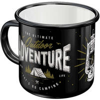 EMAILLE-BECHER 360 ml Outdoor & Activities Outdoor Adventure - Schwarz/Olivgrün, Metall (0.36L) - Nostalgic-Art