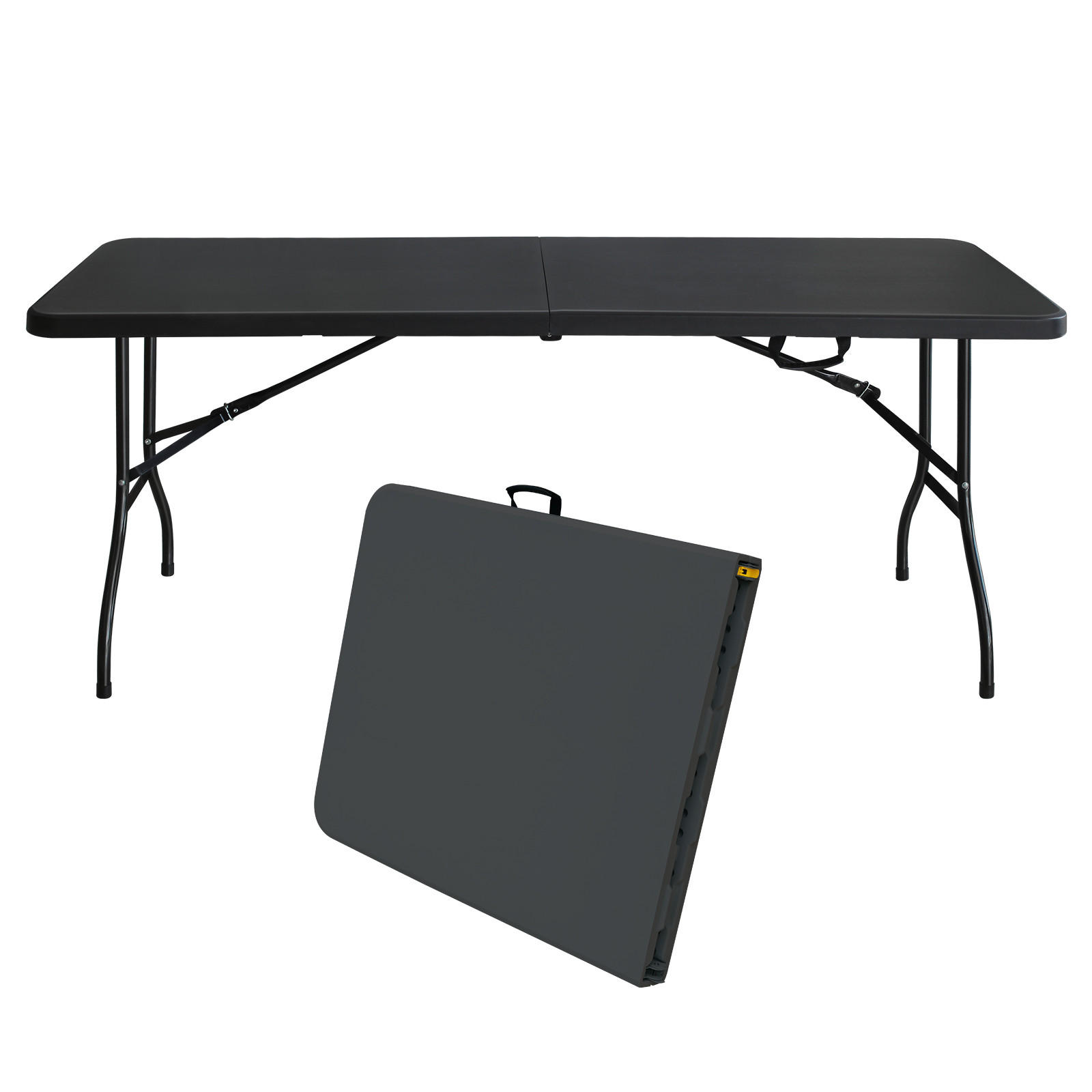 KLAPPTISCH 180 cm Schwarz - Schwarz, Kunststoff (180/73.6/73.6cm) - ComfortXL