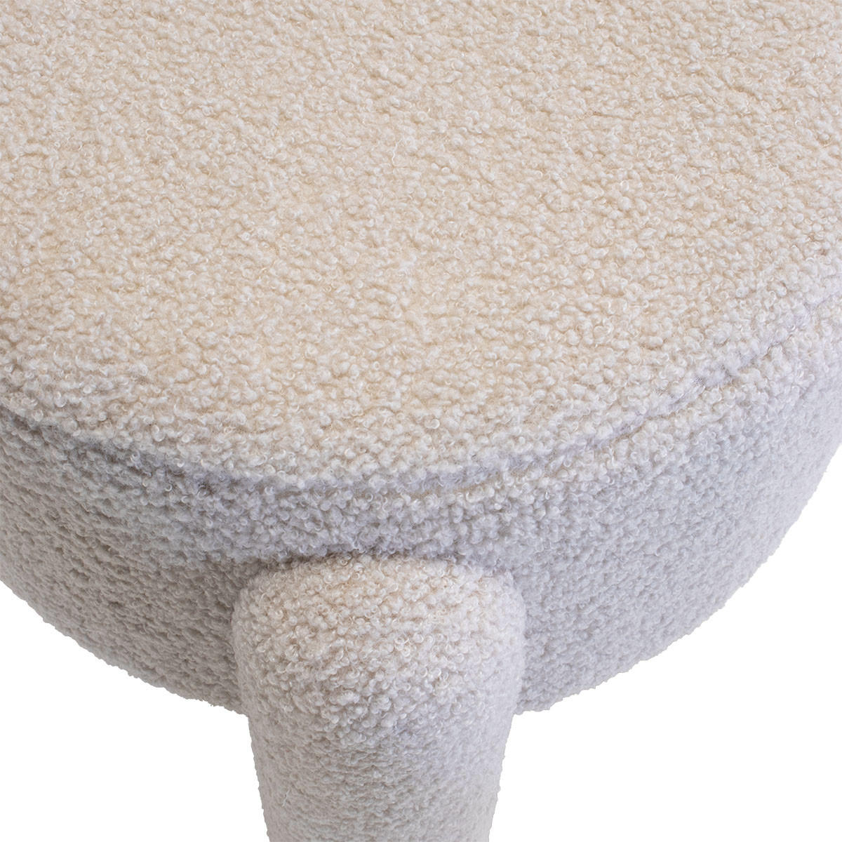 POUF aus Stoff 44x44x42cm, bouclé - Taupe, Holz (44/42/44cm) - Giga Meubel